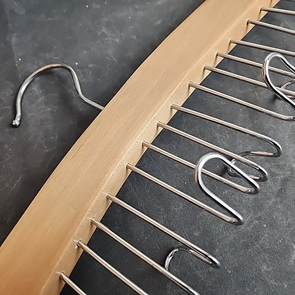 Wooden Belt Closet Hanger 12 Hooks - Necktie Scarfs